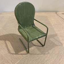 Cadeira de gramado externa vintage tamanho boneca metal verde comprar usado  Enviando para Brazil