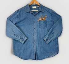 Camisa de Botão Bordada Vtg Denim Scarecrow Fall Harvest XL Lemon Grass comprar usado Camisa de Botão Bordada Vtg Denim Scarecrow Fall Harvest XL Lemon Grass comprar usado  Enviando para Brazil