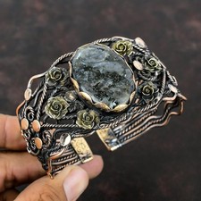 Oferta de Dia da Amizade Larvikita Natural Fio de Cobre Envolto Pulseira de Flor comprar usado  Enviando para Brazil