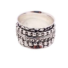 925 Bañado en Plata Handmade Joyería Regalo Giratorio Ansiedad Anillo Talla US 7 comprar usado  Enviando para Brazil