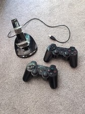 Bundle of 2 x official Sony PS3 controllers with wireless charging dock & cable. for sale  OLDBURY