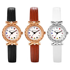 Relógios de pulso femininos femininos de quartzo com pulseira de couro marcadores analógicos de strass comprar usado  Enviando para Brazil