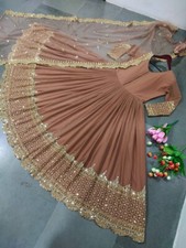 Vestido Georgette falso pesado estilo tradicional com Dupatta para recepção e casamento comprar usado  Enviando para Brazil