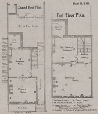 CHELSEA. Carlyle's House, 24 Cheyne Row. Planta térrea; 1º. Mapa pequeno 1900 comprar usado  Enviando para Brazil