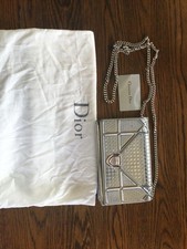 Bolsa de ombro CHRISTIAN DIOR 715C Diorama aba corrente couro prata usada comprar usado  Enviando para Brazil