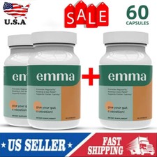 Usado, Pacote com 3 Suplementos de Alívio Emma Keto para Inchaço Intestinal 60 Cápsulas Expira em 5/2027 Novo comprar usado  Enviando para Brazil