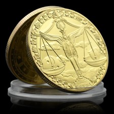 Moeda desafio Libra medalha folheada a ouro Twelve Constellations artesanato presente feriado comprar usado  Enviando para Brazil
