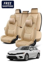 Nuevo Juego Completo de Fundas de Asiento de Coche de Cuero Transpirable, Reposacabezas con Memoria Universal segunda mano  Embacar hacia Mexico