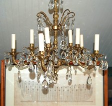 Brass chandelier crystal for sale  Sharptown