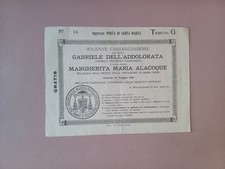 Vecchio biglietto solenne usato  Arezzo