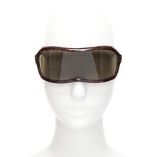 Óculos de sol raro MAISON MARTIN MARGIELA marrom anônimo escudo tartaruga viseira comprar usado  Enviando para Brazil