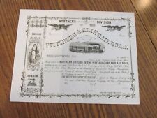1800's PITTSBURG AND ERIE RAILROAD certificado de stock lote BF segunda mano  Embacar hacia Mexico