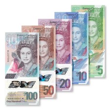 Juego completo de Estados del Caribe Oriental: 5-100 dólares, 2019 y 2021, B240-B244, UNC segunda mano  Embacar hacia Mexico