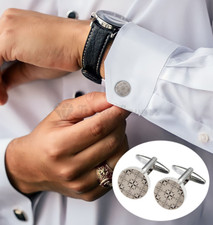 Engraved round cufflinks for sale  LOCHGELLY