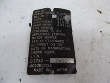 Suzuki gt750 frame d'occasion  Expédié en Belgium