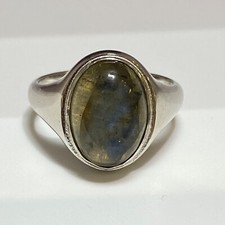 Lindo anel de prata 925 pedra labradorita brilhante design elegante aparência única comprar usado  Enviando para Brazil
