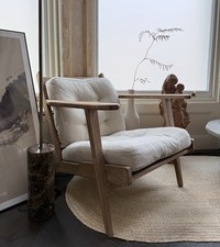 Natural linen armchair for sale  LONDON