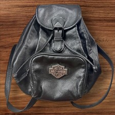 Mochila de couro Harley-Davidson conversível fivela de cordão preta pequena comprar usado  Enviando para Brazil