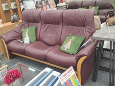Burgundy three seater for sale  KING'S LYNN