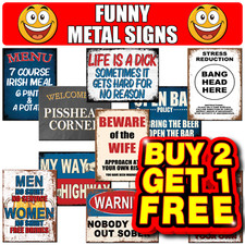 Funny metal signs for sale  BLACKPOOL