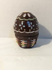 2012 Longaberger Collectors Club cesta feita à mão e ovo de chocolate de cerâmica. comprar usado  Enviando para Brazil