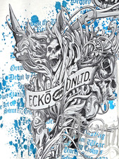 Camiseta masculina pequena skatista grunge vintage Y2K Ecko UNLTD estampa total AOP comprar usado  Enviando para Brazil