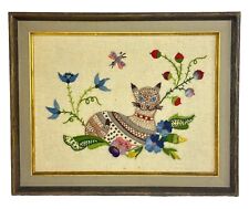 Vintage framed crewel for sale  Pacoima