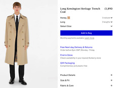 Burberry heritage long for sale  UK