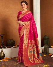 Indiano Bollywood Festa Intrecciato, Impreziosito Paithani Misto Seta, Jacquard comprar usado  Enviando para Brazil