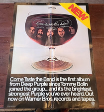 Pôster promocional Deep Purple Come Taste the Band Warner Brothers 1975 comprar usado  Enviando para Brazil
