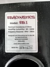 Acoustics eb1 speakers for sale  HUDDERSFIELD