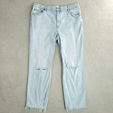 Jeans feminino Abercrombie & Fitch 34 18 azul anos 90 reto cintura ultra alta comprar usado  Enviando para Brazil
