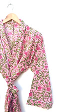 Roupa de dormir quimono longo 100% algodão indiano estampado floral terno de noite quimonos comprar usado  Enviando para Brazil