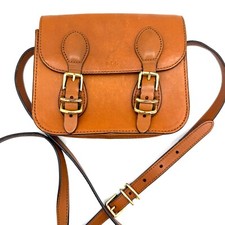 Bolsa tiracolo Lauren Ralph Lauren RLL couro marrom fivela dupla vintage ~ 6,5" comprar usado  Enviando para Brazil