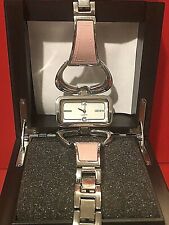 Relógio feminino Genebra quartzo dois tons mostrador branco pulseira de aço inoxidável comprar usado  Enviando para Brazil
