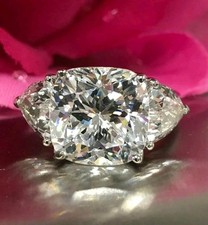 Alianza de diamantes blancos tratados certificados de 7 quilates con detalles de plata 925 segunda mano  Embacar hacia Mexico