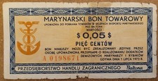 POLAND $0,05 Cents 1973 Marynarski Bon Towarowy "BALTONA" Polish Dollars na sprzedaż  Wysyłka do Poland