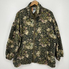 Jaqueta corta-vento feminina EVR seda 1X verde floral leopardo floral zíper completo comprar usado  Enviando para Brazil