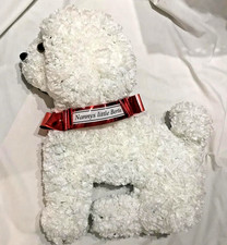 Homenagem funerária de cachorro Bichon Frise – Memorial de flor de seda com fita personalizada comprar usado  Enviando para Brazil