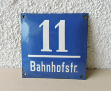 Altes emailschild bahnhofstra� gebraucht kaufen  Schwarzach