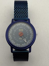 Raro Ca 1992 Zeno SOS Solo relógio suíço uma mão azul anodizado nova bateria F3 comprar usado  Enviando para Brazil