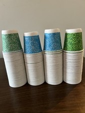 Copos de banho de papel descartáveis Dixie 3 oz cerca de 180 unidades azul verde impressão retrô, usado comprar usado  Enviando para Brazil