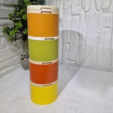 Vintage Tupperware Modular Spice Tower, Conjunto de Agitador Empilhável 4 Recipientes + Tampa comprar usado  Enviando para Brazil