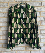 Blusa Zara manga longa sino gola V botão para cima geo feminina tamanho XL, usado comprar usado  Enviando para Brazil
