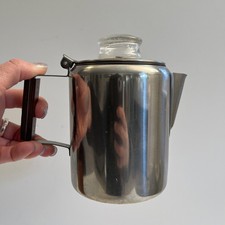 Cafeteira de aço inoxidável coador de vidro cabo de madeira 2-3 xícaras fogão limpo! comprar usado  Enviando para Brazil