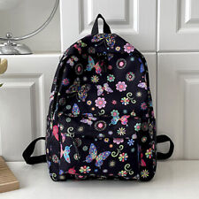 Mochila feminina borboletas estampa floral náilon fofa bolsas escolares para meninas (preta), usado comprar usado  Enviando para Brazil