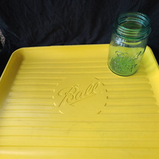 Raro Vintage Anos 1940 - 1950 BALL Frasco de Conservas Tapete/Bandeja Amarela 12" X 15", usado comprar usado  Enviando para Brazil