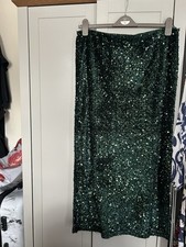 Green sequin skirt for sale  LONDON