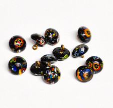 12 BOTÕES DE DESIGN MILLEFIORE DE VIDRO PRETO * 10MM * VIDRO VINTAGE * JAPÃO comprar usado 12 BOTÕES DE DESIGN MILLEFIORE DE VIDRO PRETO * 10MM * VIDRO VINTAGE * JAPÃO comprar usado  Enviando para Brazil