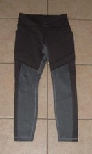 Leggings ATHLETA marrom acinzentado tamanho XS elástica treino atlético bolsos, usado comprar usado  Enviando para Brazil